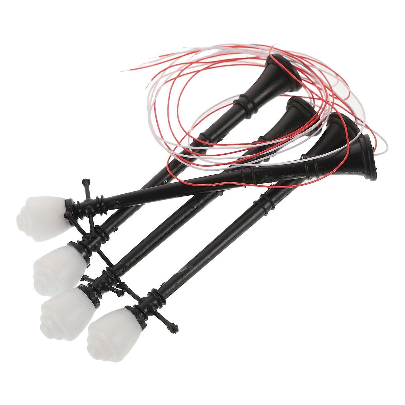 Mini Streetlight Simulated Street Lights Double-Head LED Light 4Pcs