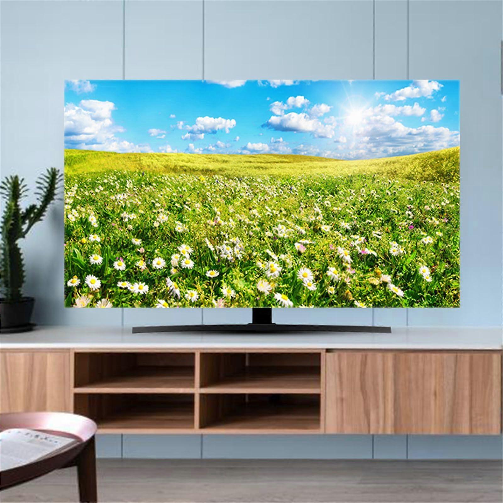 TV Dust Cover 70 Inch Universal Elastic Waterproof Screen Protector Decorative Polyester Fabric