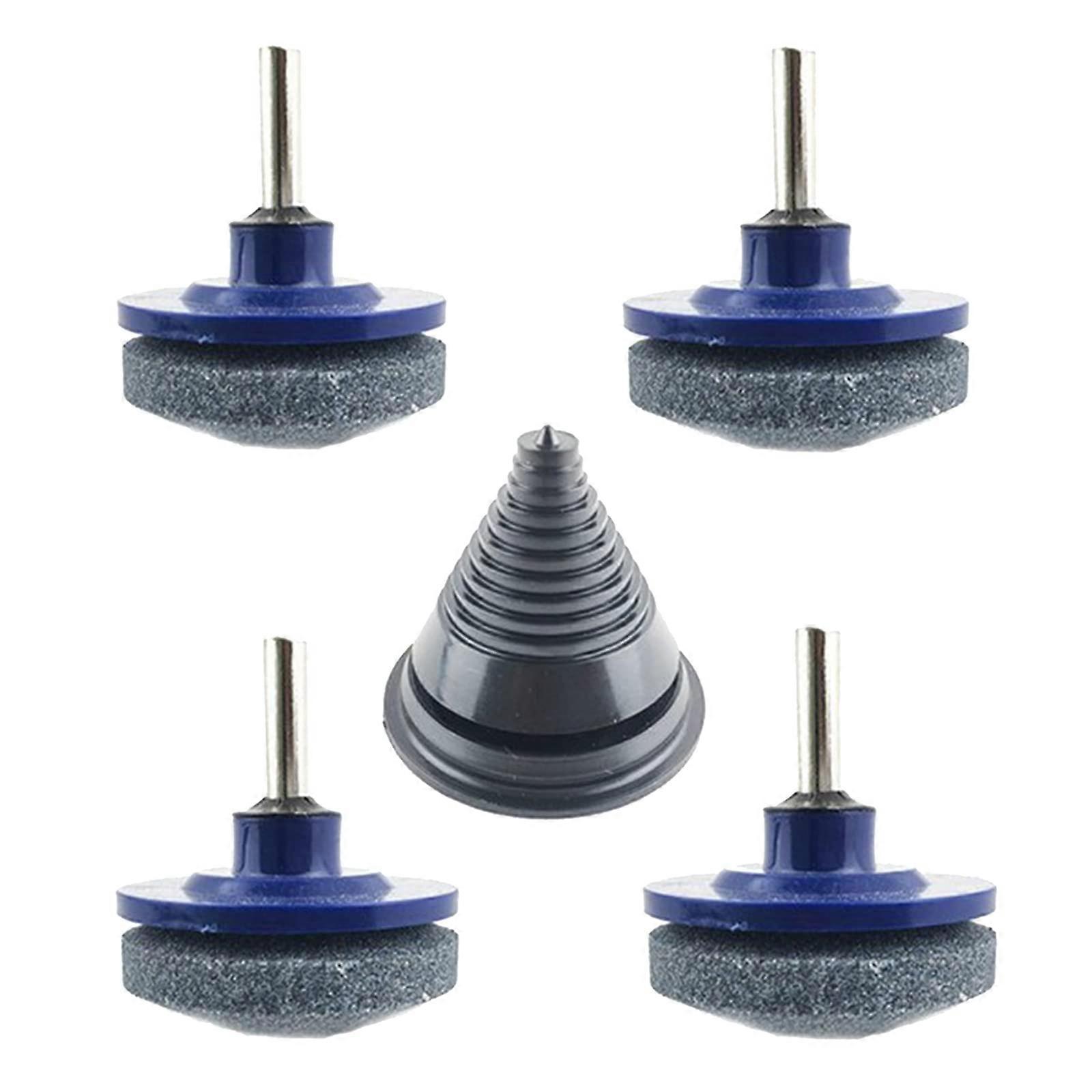 5pcs Lawn Mower Blade Sharpener and Balancer Kit for Drill, Quick Sharpening, Universal Fit