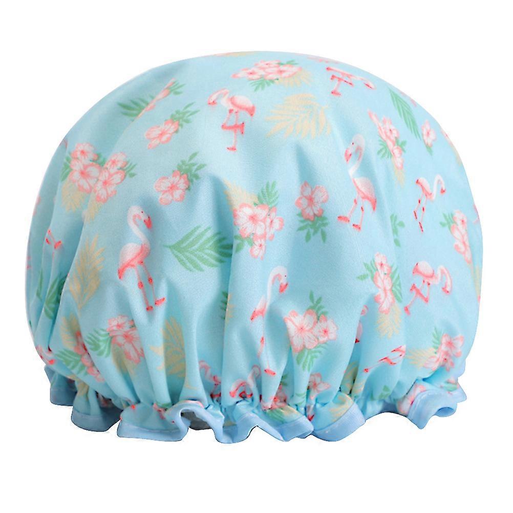 Women Bath Hat Double Layer for Shower Use Waterproof Printed Shower Cap