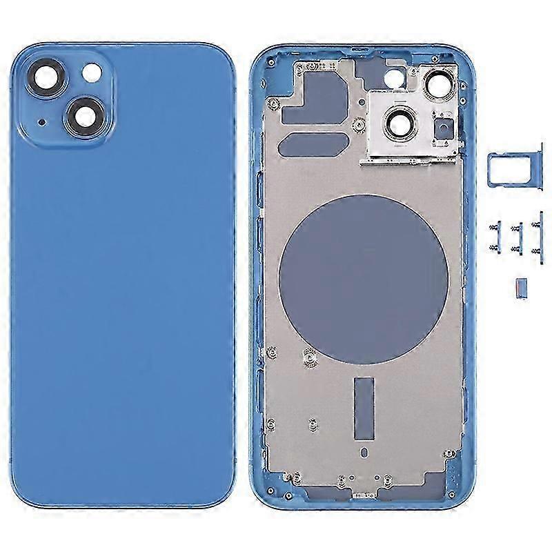 For iPhone 13 6.1 inch Back Battery Housing Cover+Middle Plate Frame+Side Buttons Replacement (EU