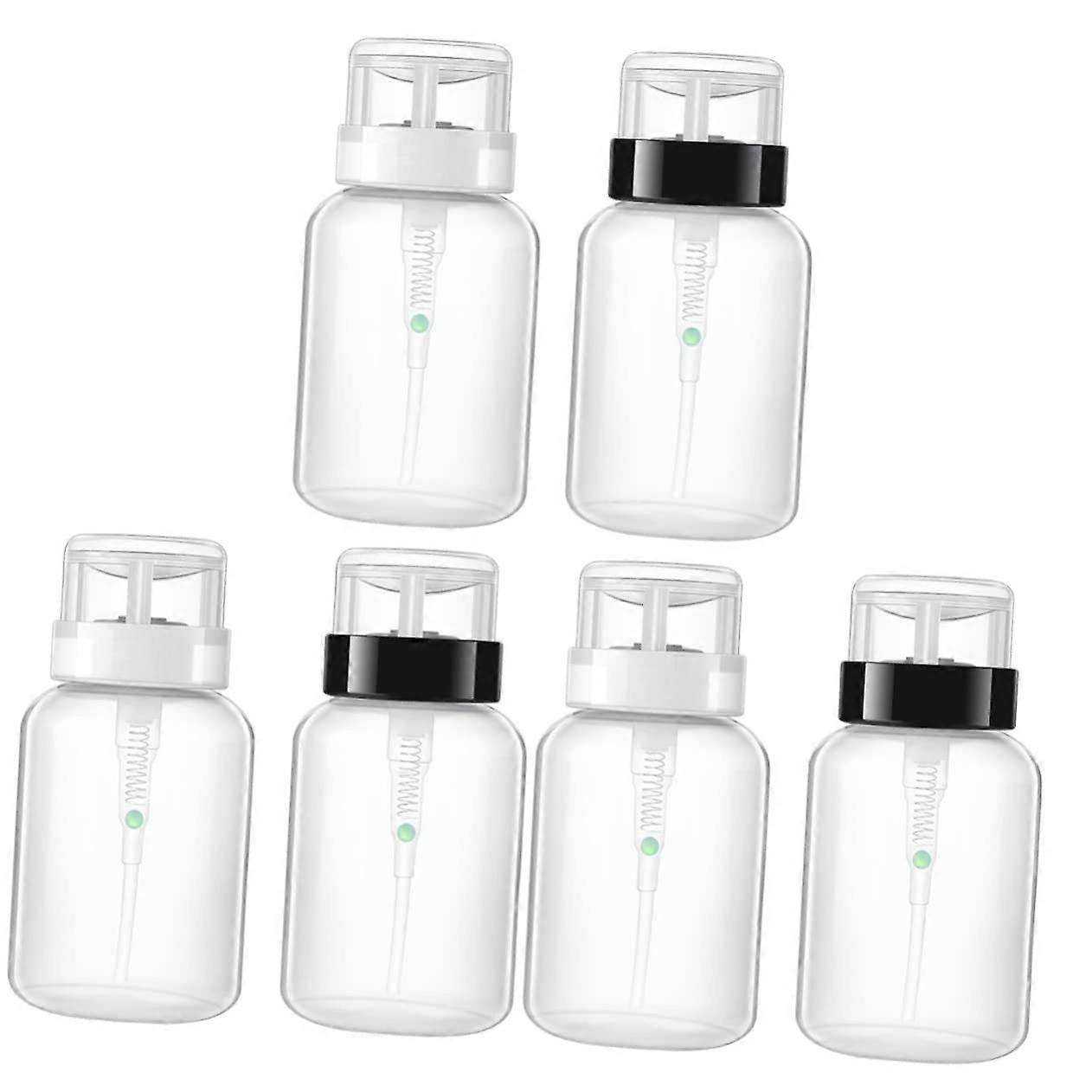 6pcs Nail Polish Remover Pump Bottles with Lockable Push Down Dispenser for Travel