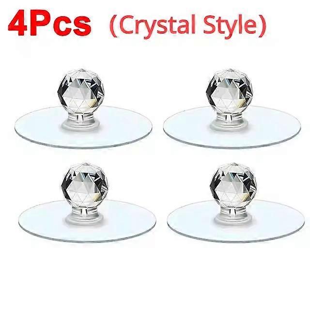 10/2PCS Transparent Crystal Door Knobs Cabinet Drawer Door Knobs Handles Self-adhesive Handle with Hook Function Door Wall Decor