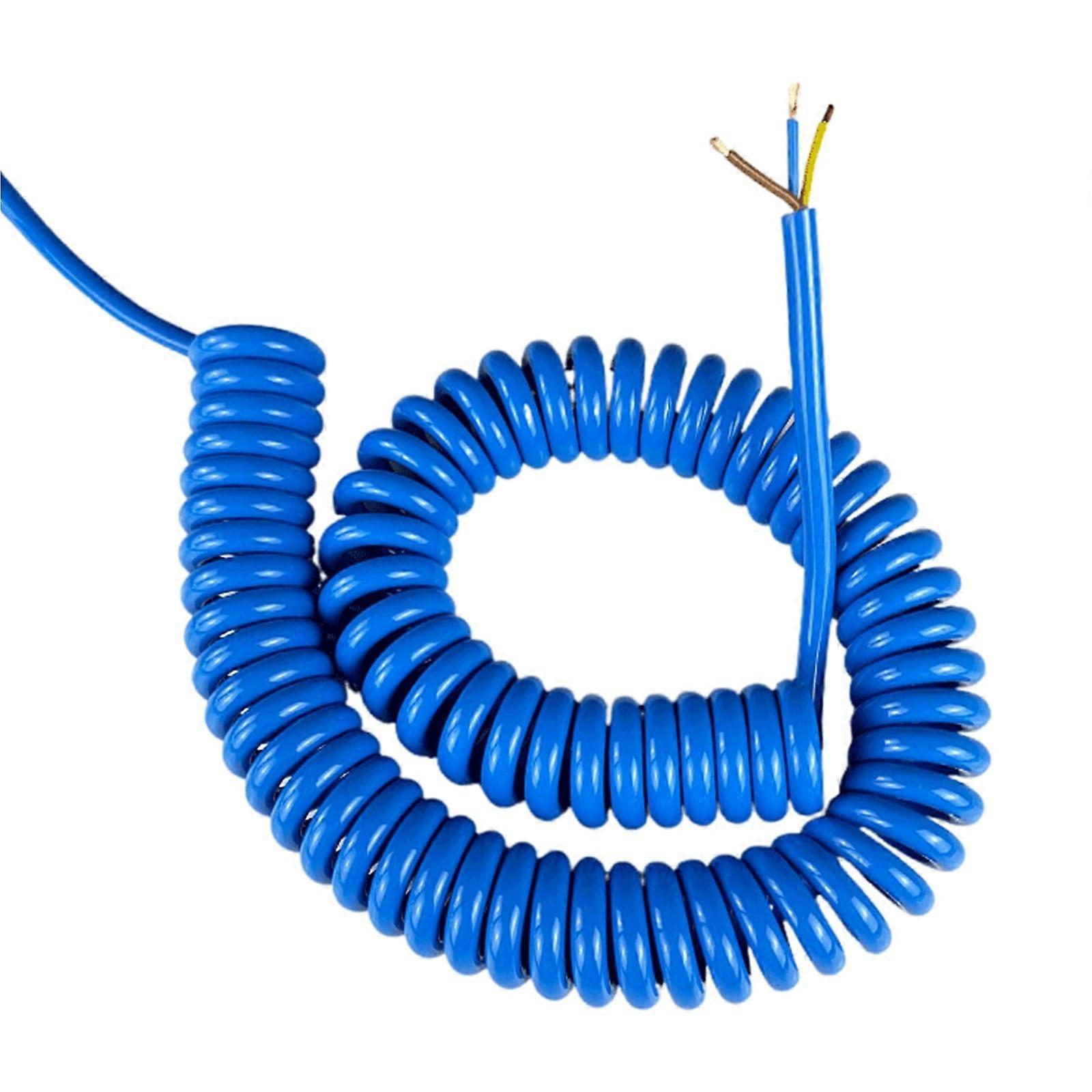 Spiral Electrical Cable 15AWG 1.5mm² 3 Core Stretchable Copper Wire 16m Polyurethane  Resilience