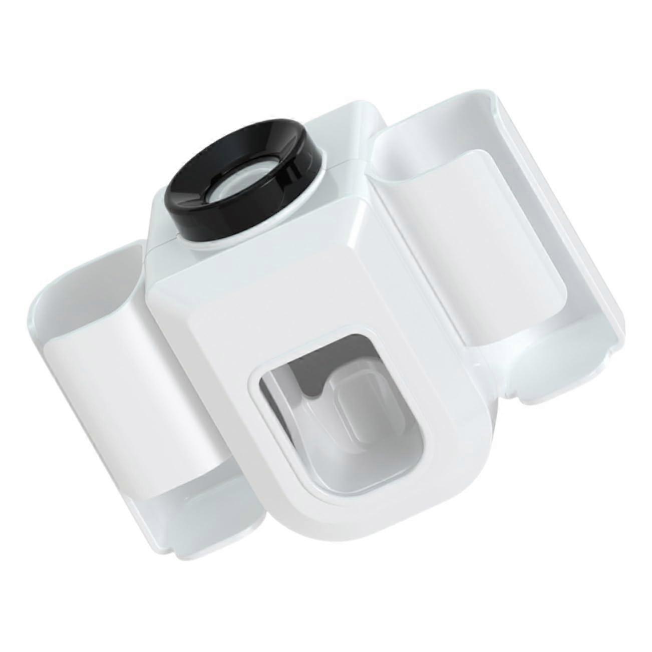 Wall Mounted Toothbrush Holder with Automatic Toothpaste Dispenser and SpaceSaving Bathroom Organizer