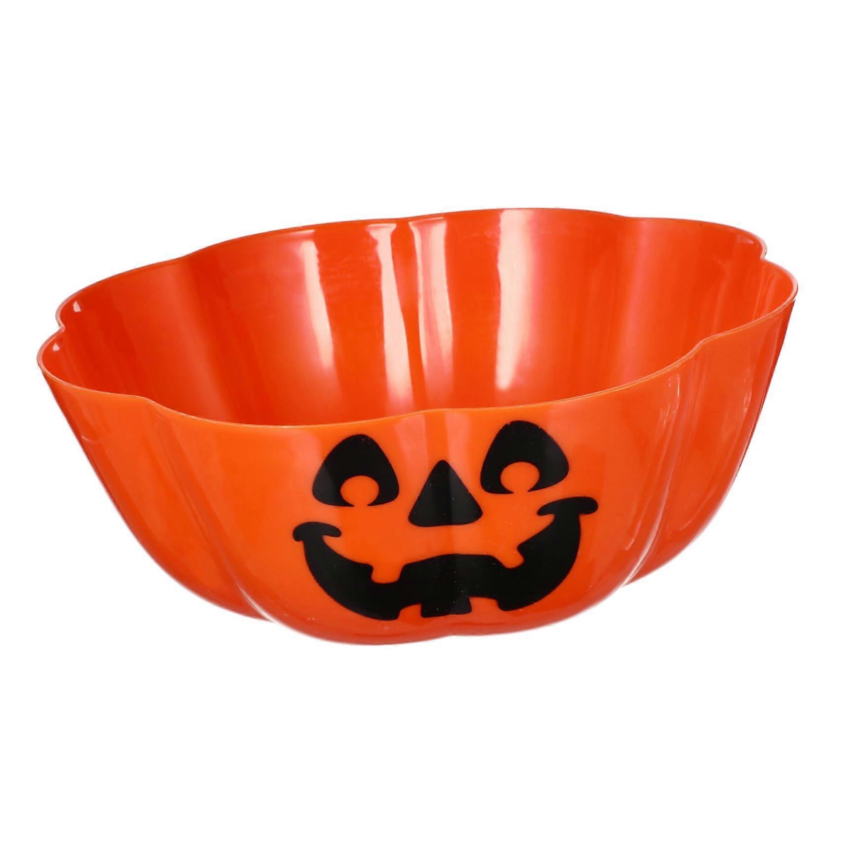 Halloween Ghost Pattern Serving Bowl Orange Pumpkin Lantern Snack Plate for Festive Party Decor