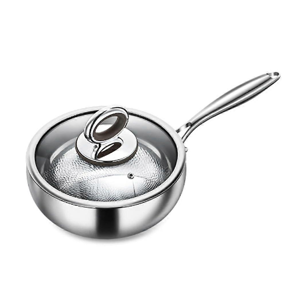 Titanium Non Stick Frying Pan with Lid, Scratch Resistant, Even Heating, 11.02in Hammered Design