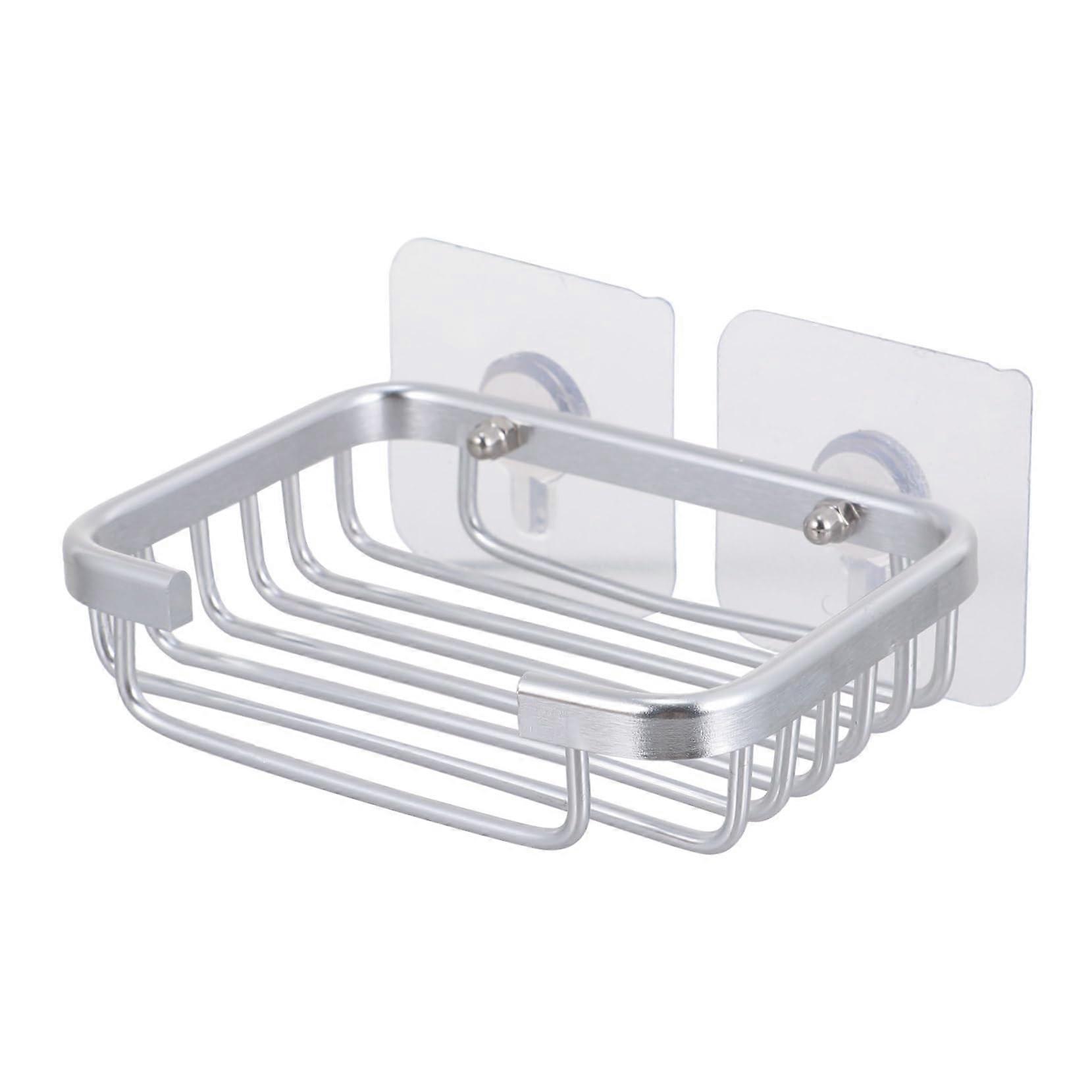 Soap Dish Holder Wall Mounted No Drill Rust Resistant Space Aluminum Shower Rack with Quick Drainage