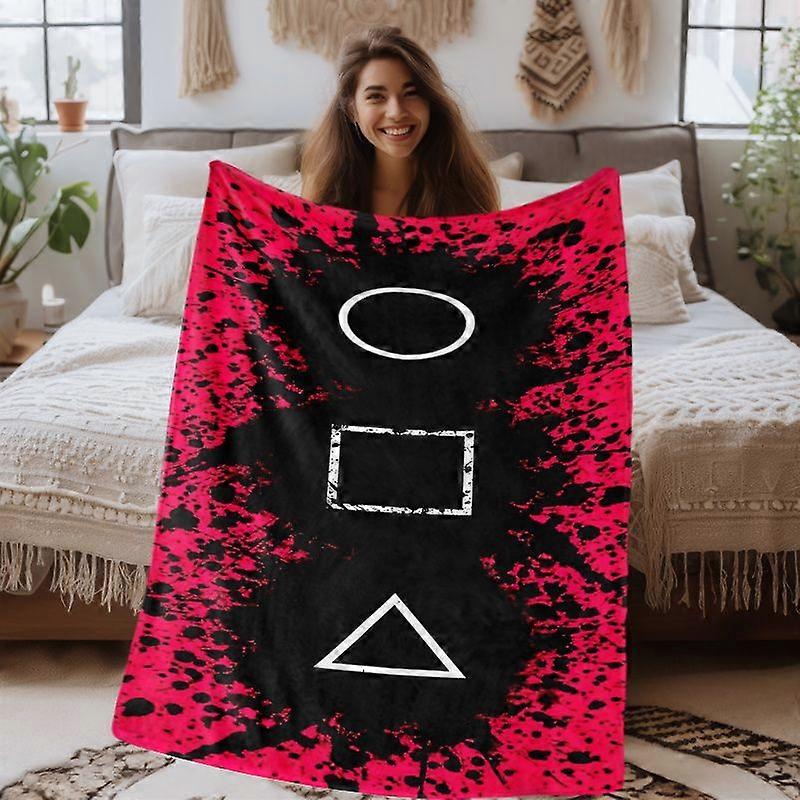 Red and Black Button Theme Pattern UltraSoft Digital Print Flannel Blanket