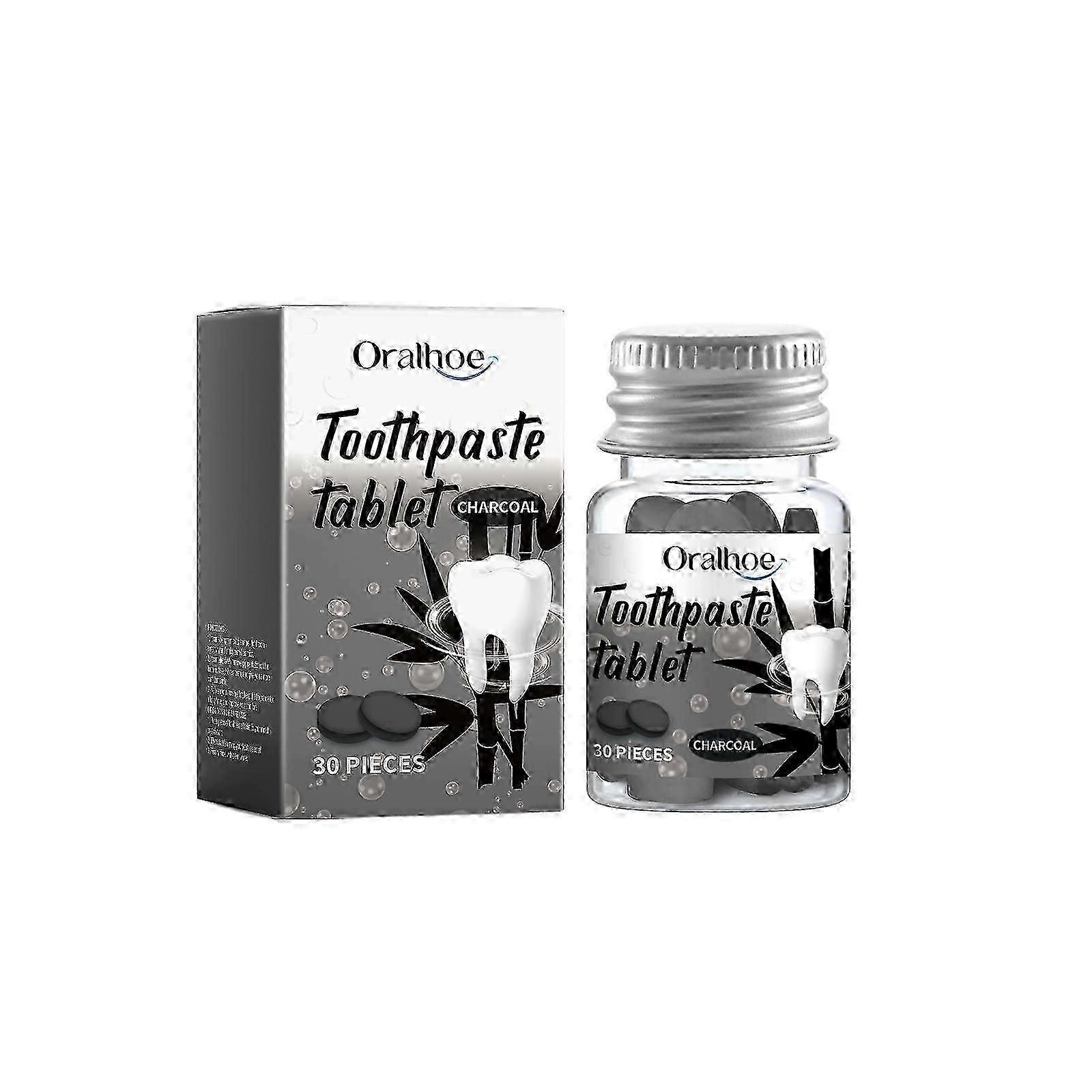 Solid toothpaste tablets, deep cleanse, strengthen enamel, portable freshness, 30 tablets