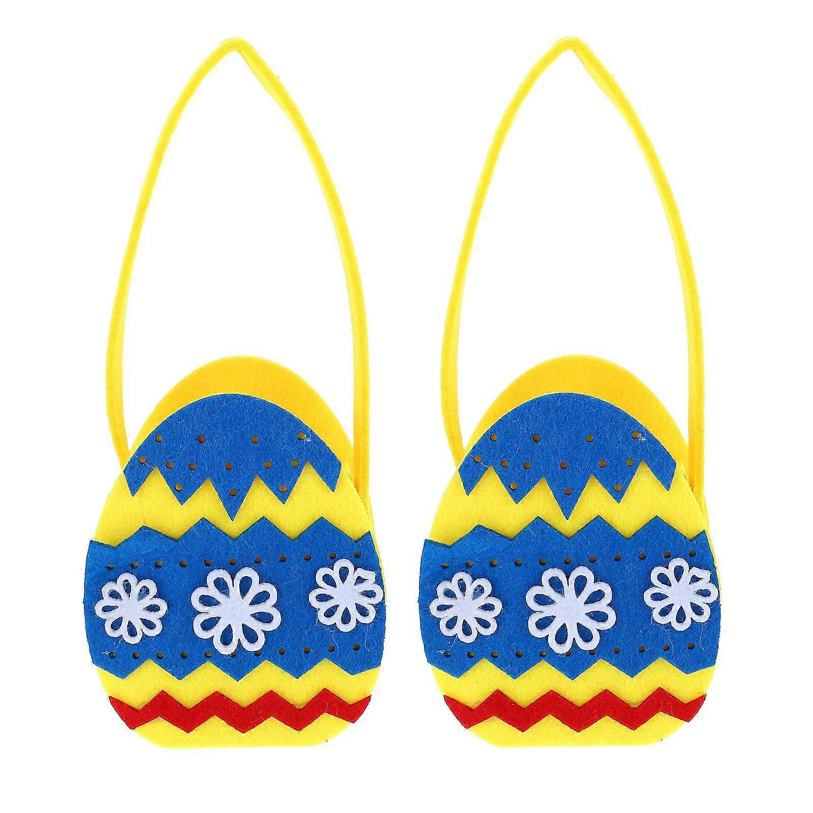 2pcs Easter Themed Design Non-woven Fabric Baskets Portable Baskets for Home