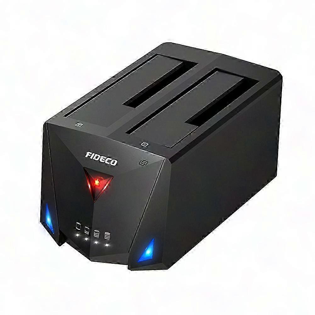 FIDECO Dual Bay USB 3.2 HDD Docking Station for 2.5/3.5" SATA SSD/HDD with Offline Clone Function