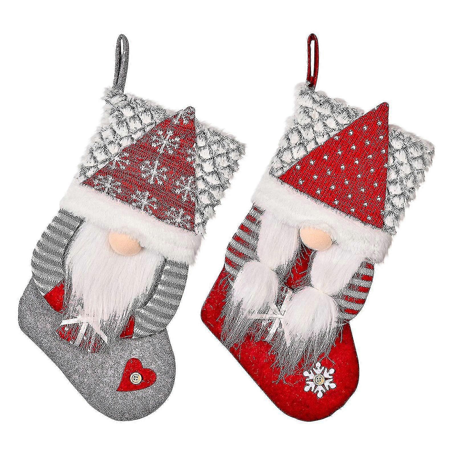 Holding Gift Shape Rudolph Stocking Tree Decoratio