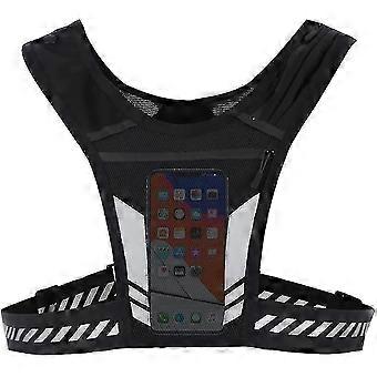 Gilet de course Support de téléphone, gilet de course réfléchissant respirant, gilet de jogging sportif pour la course, gymnase, vélo