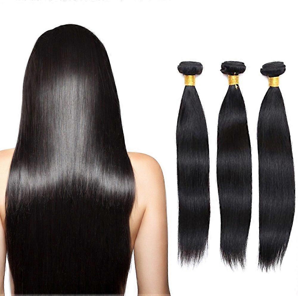 Brazilian Virgin Human Hair Straight Bundle 10' Natural Color Double Weft Tangle Extensions