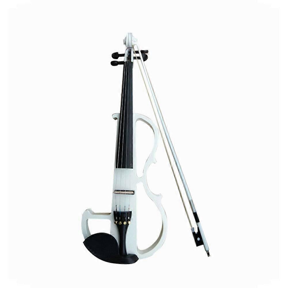 Full Size 4/4 Electric Silent Violin with Ebony Fingerboard, Case, Bow and Beginner Starter Kit