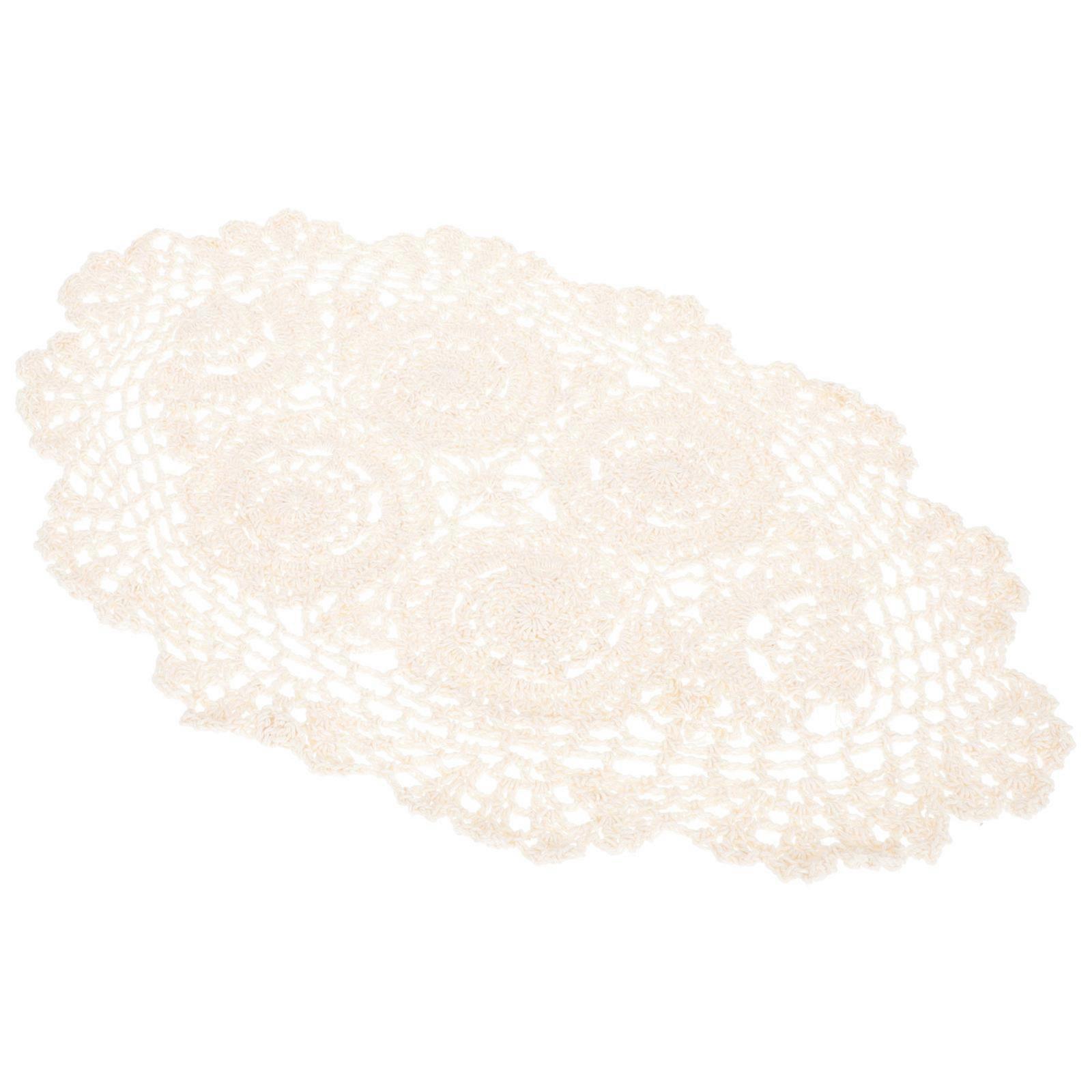 Crochet Table Cloth Delicate Tablecloth for Home Use Light Yellow Cloth