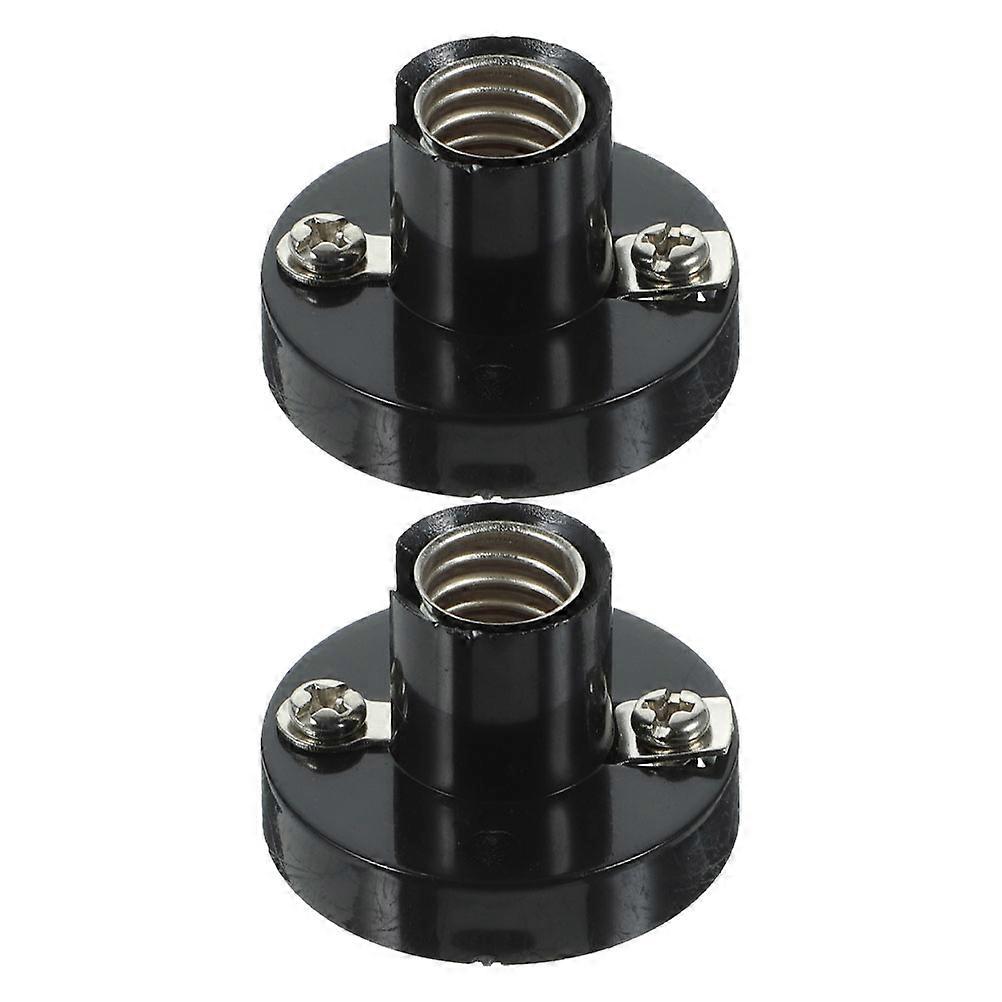 Black Flat Head Lamp Holder Screw Socket for Light Replacement 2Pcs