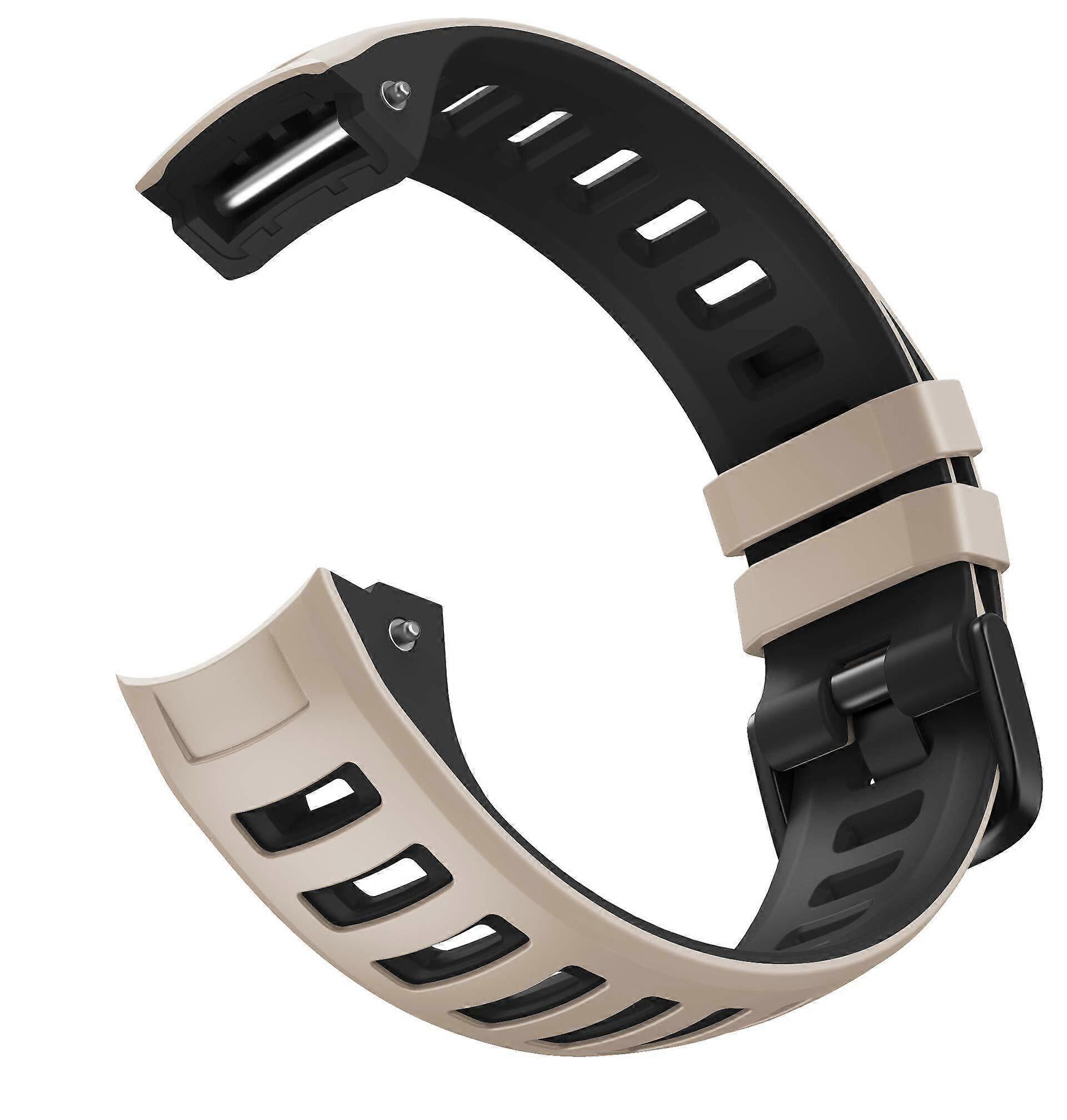 Silicone Replacement Strap Two Tone White Black Adjustable Water Resistant for Garmin Instinct 2