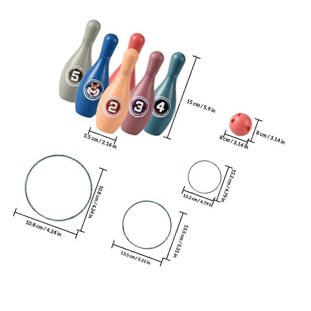 Interactive Bowling Toy for Playing 1Set Parent-Child Bowling Balls with Rings