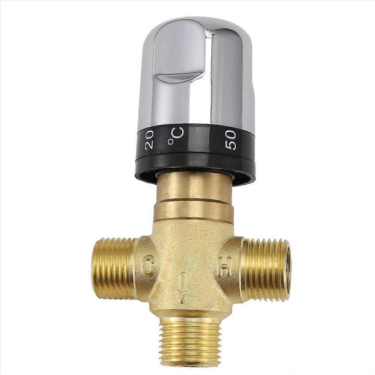 Thermostatic Mixing Valve Solid Brass G1/2 for Shower System Control