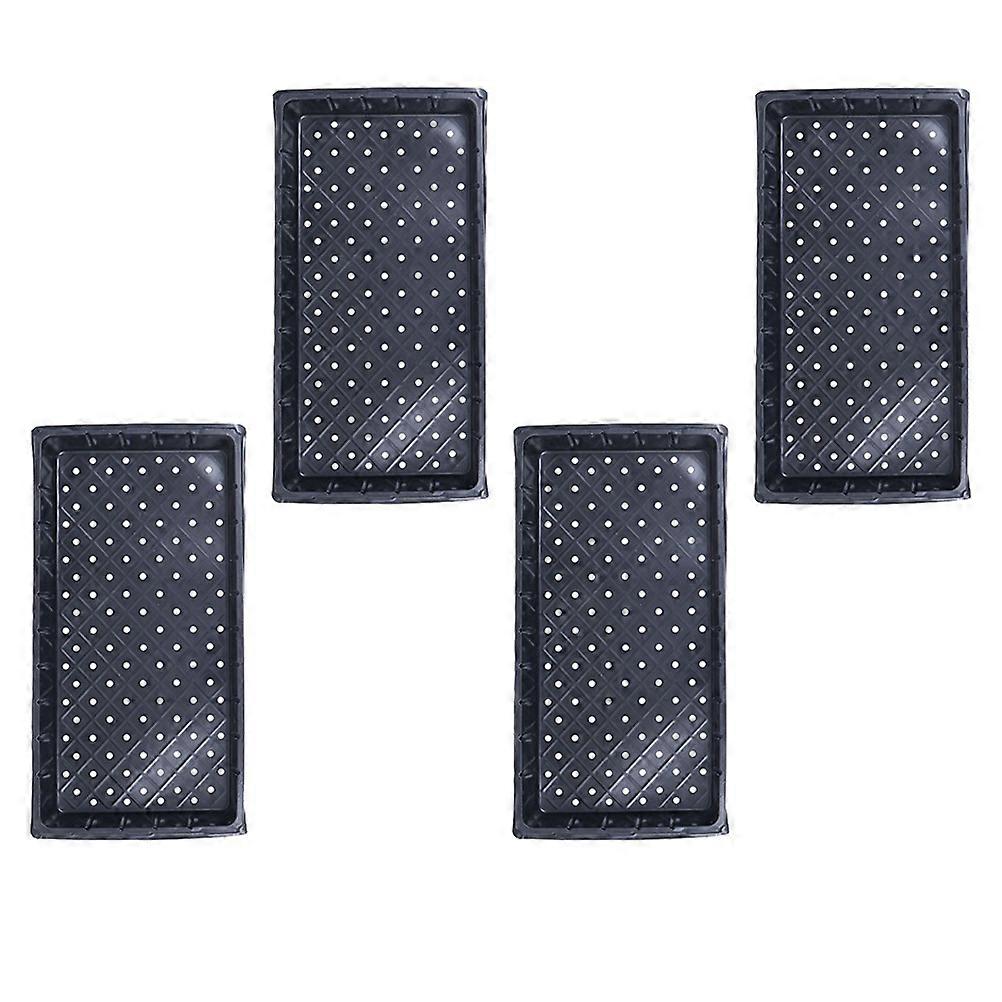 Planting Nursery Tray Black Plastic for Growth 4Pcs