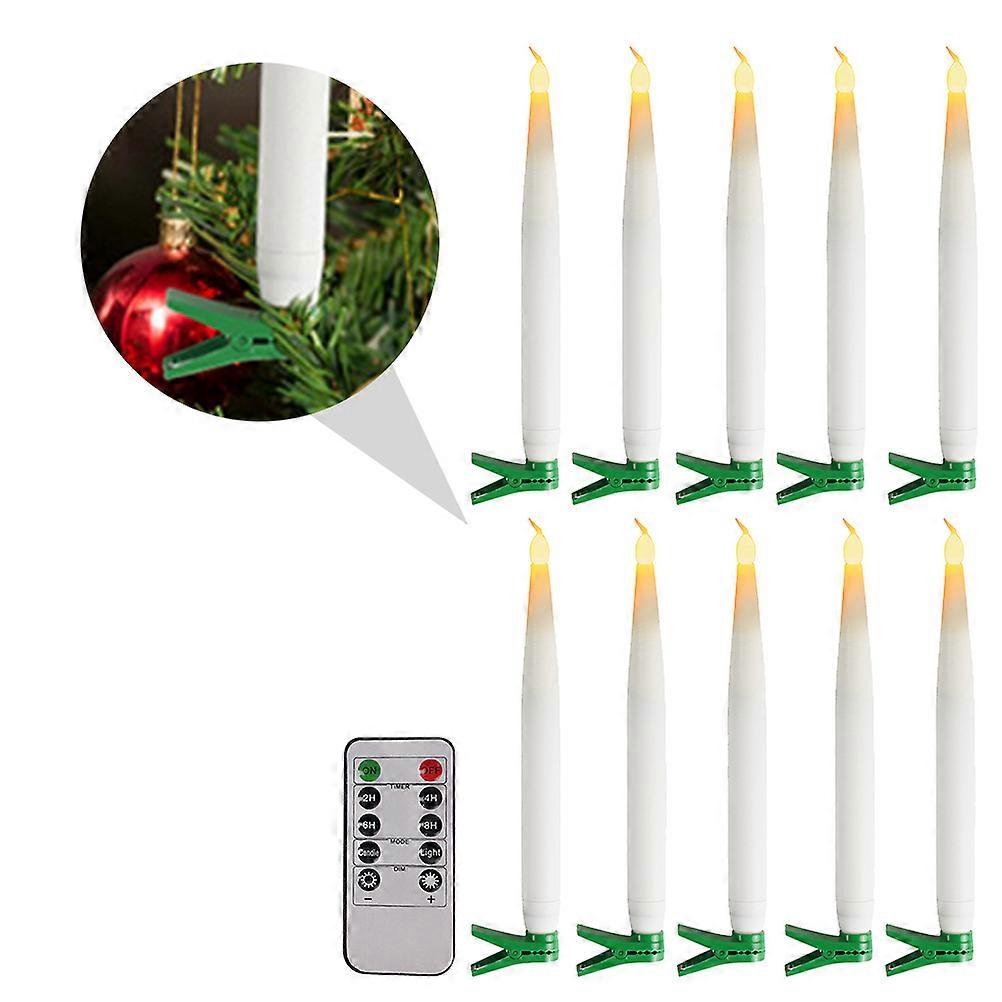 Flameless Candles Led Lantern Lights Candle Shape Environmentally Friendly Remote Control 10Set