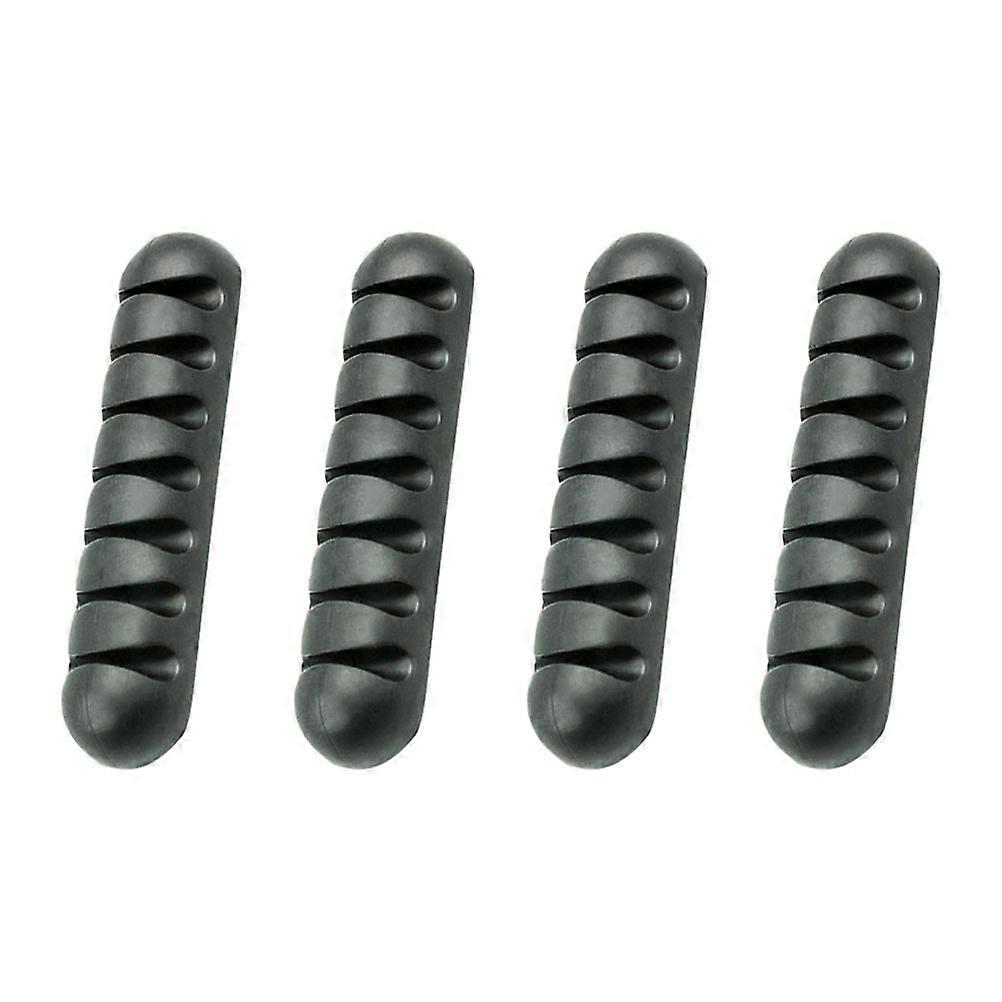 Simple Wire Organizer Desktop Cable Organizer for Home Use 4Pcs Black Silicone
