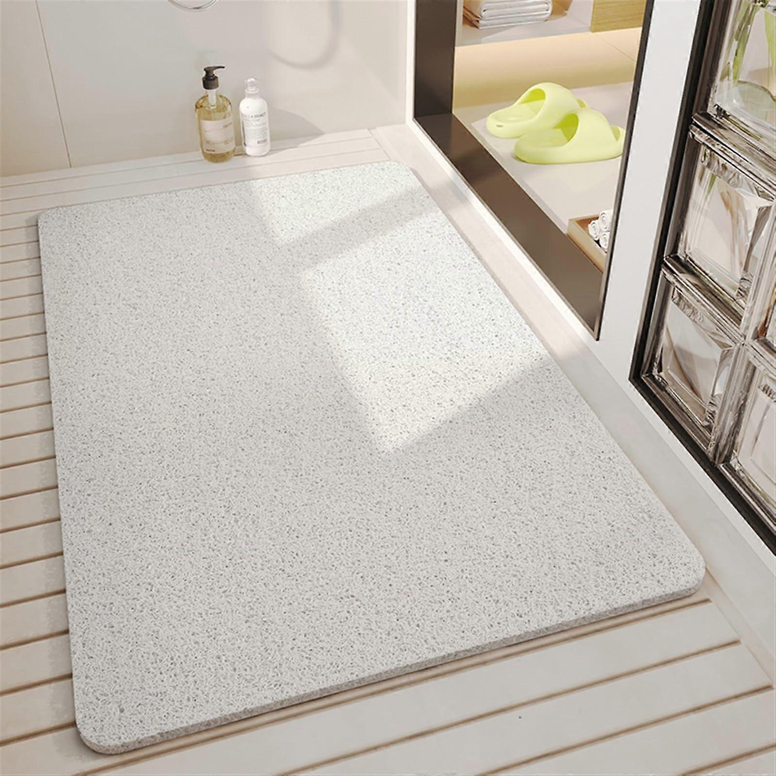 Large NonSlip Shower Mat for Bathroom 31x19 Inch White Rectangular Bath Mat Secure Grip