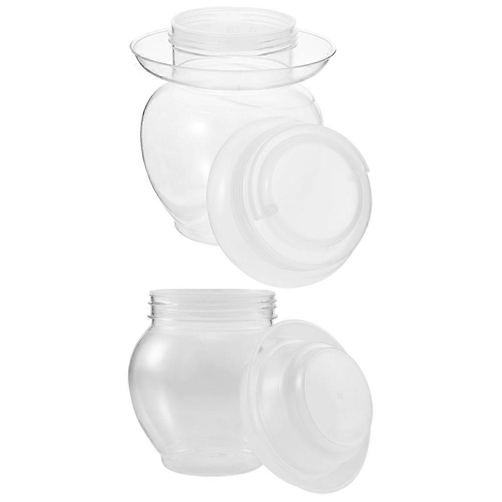 Plastic Pickle Jar Transparent Storage Jars for Sealing Function 2Pcs