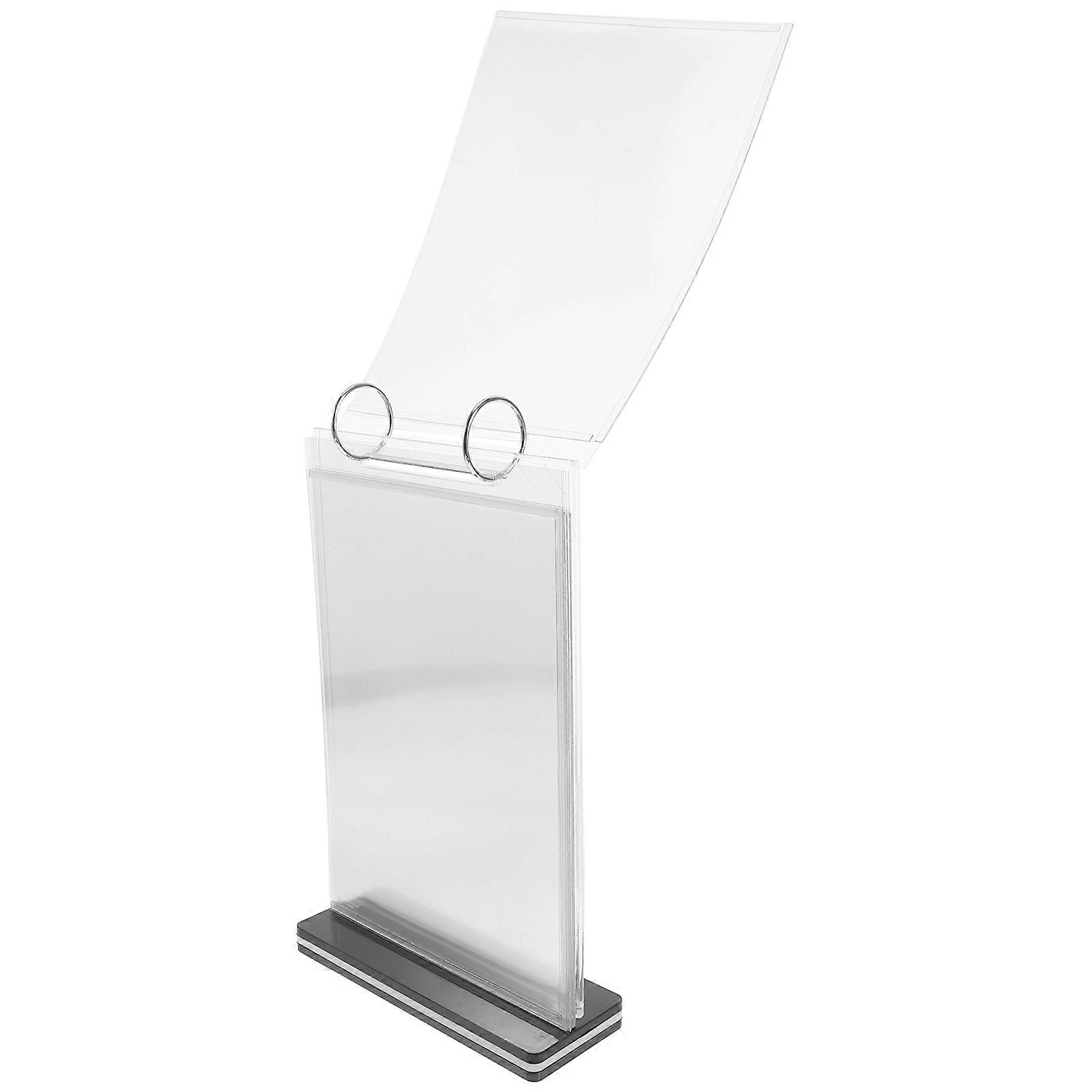 Vertical Multi Page Flip Display Stand Acrylic Menu Holder
