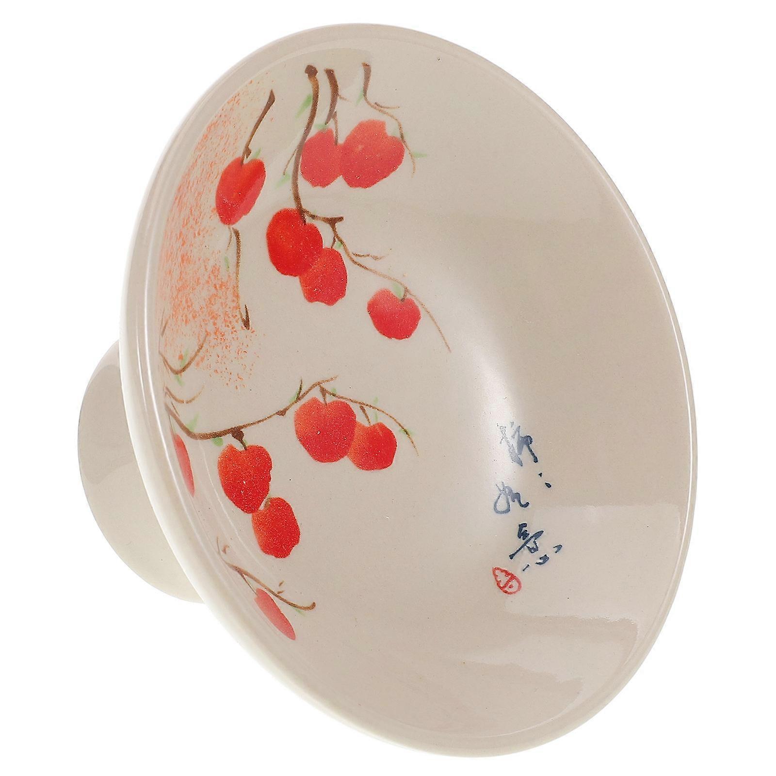 Ceramic Fruit Plate Multi Color with Footed Base for Serving