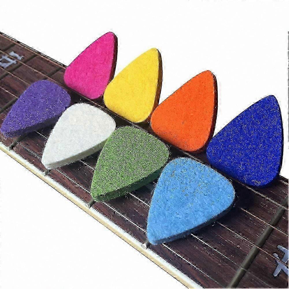 Felt Guitar and Ukulele Picks, 8-Pack Multi-Color Plectrums for Stringed Instruments