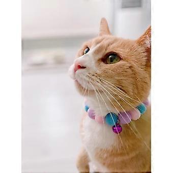 Valentine's Spring Summer fashion Dog Cat Collar Pet Puppy Neck Pompom with Bell
