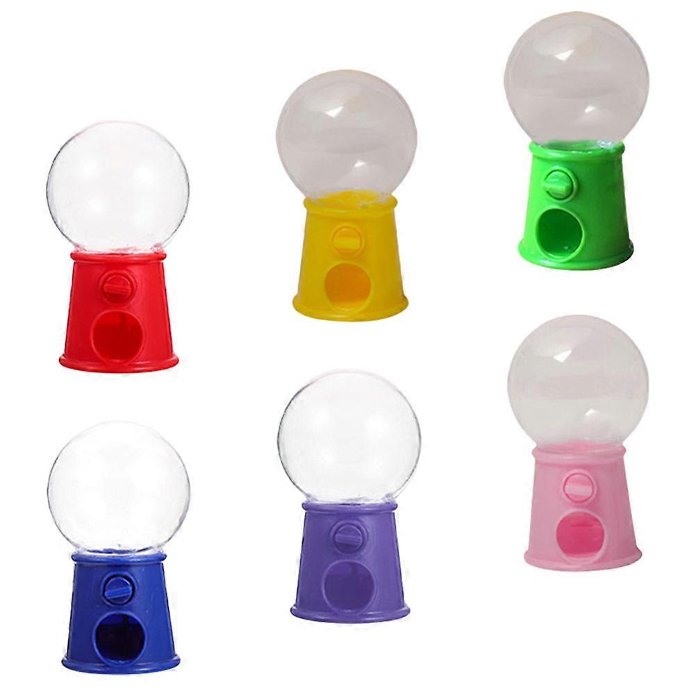 6pcs Mini Gumball Machine Desktop Cake Decor Gathering Candy Container Party Accessory