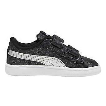 Puma Baby Girls Smash 3.0 Glitter Hook and Loop Trainers