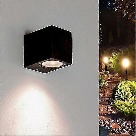 Black Rectangular Led Wall Light Ip44 For Gu10 Bulbs