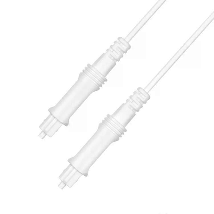 Digital o Optical Fiber Cable-1m,OD2.2mm,Plastic,White-White