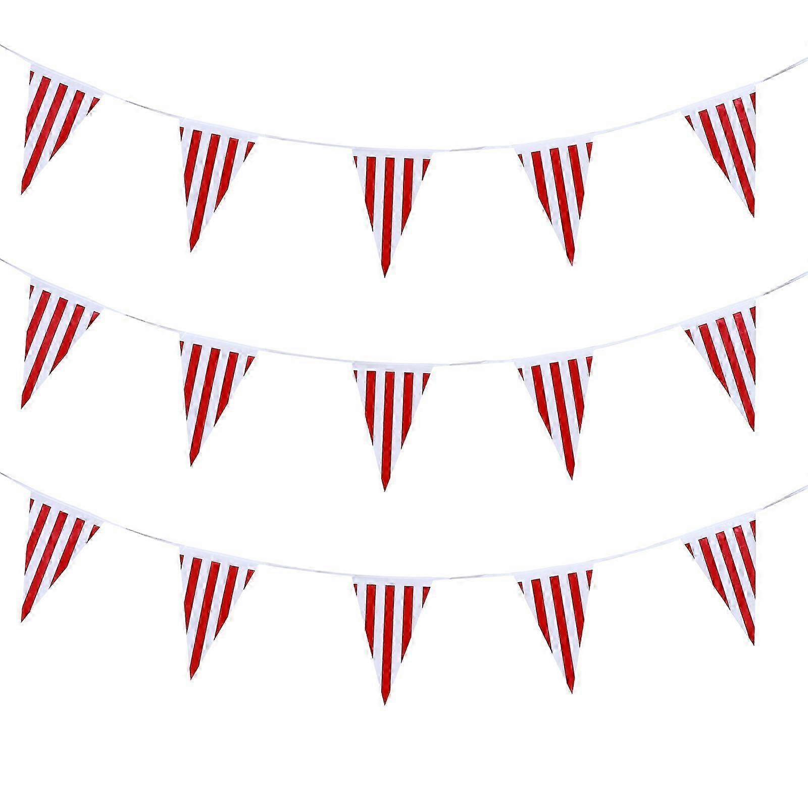 3pcs Stripe Design Hanging Flags Lovely Circus Carnival String Flags Decorations