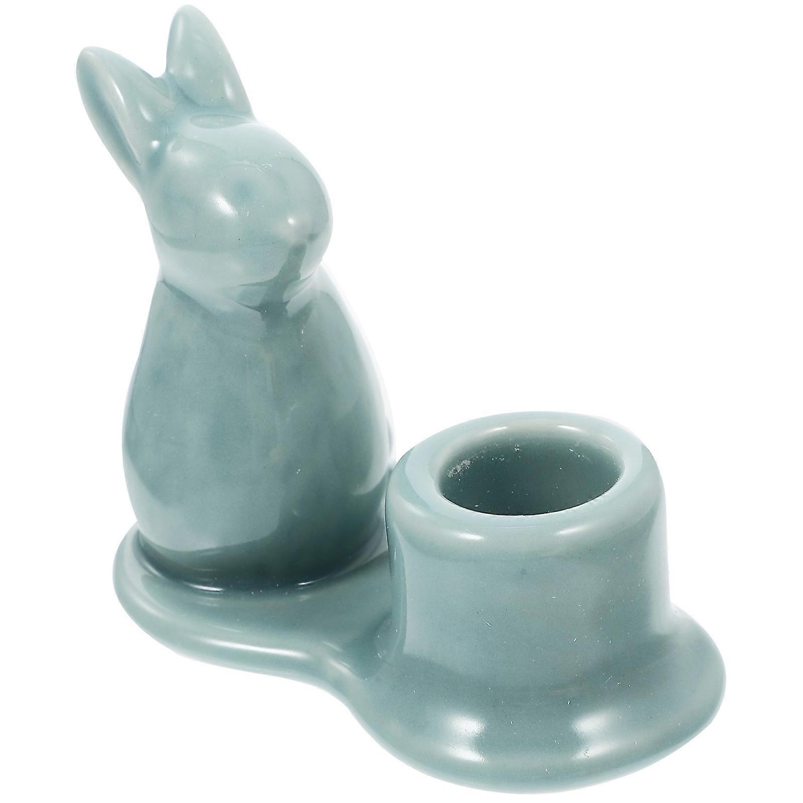 Rabbit Ceramic Candle Holder for Decorative Table Use
