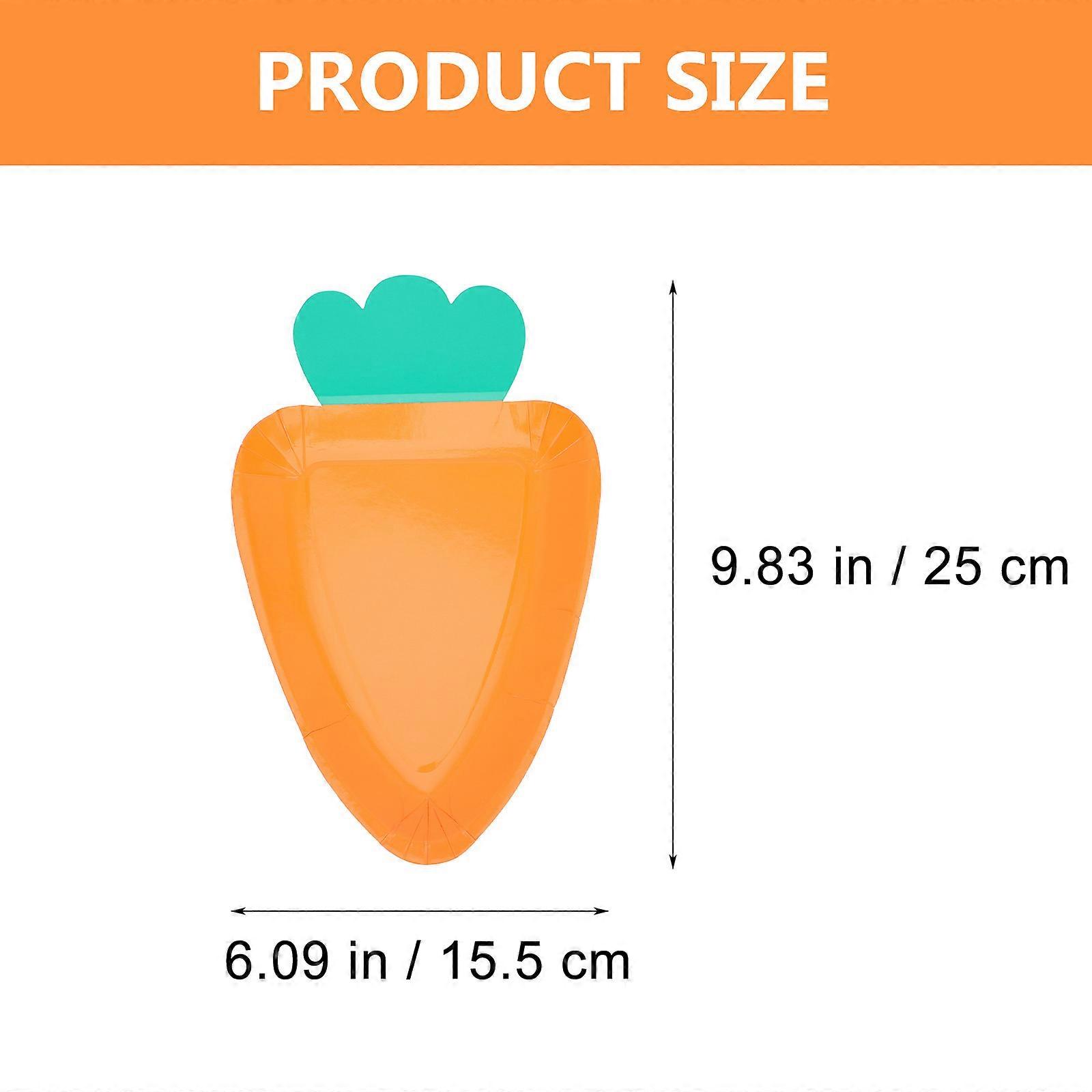 12pcs Easter Party Plate Party Catering Tableware Disposable Easter Carrot Plates