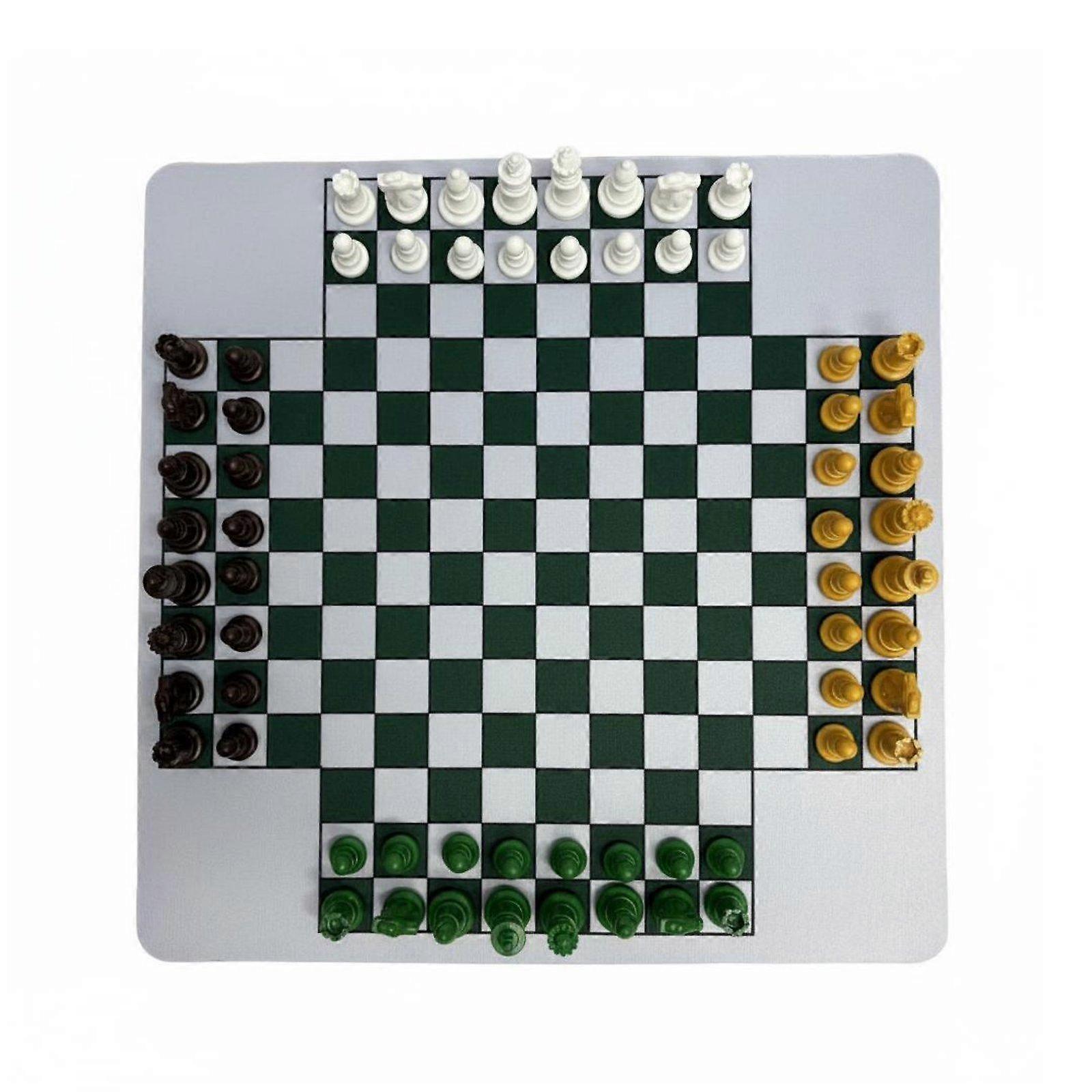 4 Player Chess Set Multi-Color Pieces Chess Set Easy to Learn