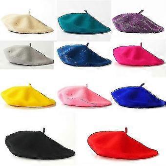 Fashion Women Wool Berets Winter Hats Solid Color Beret Female Bonnet Caps Winter All Matched Warm Walking Caps