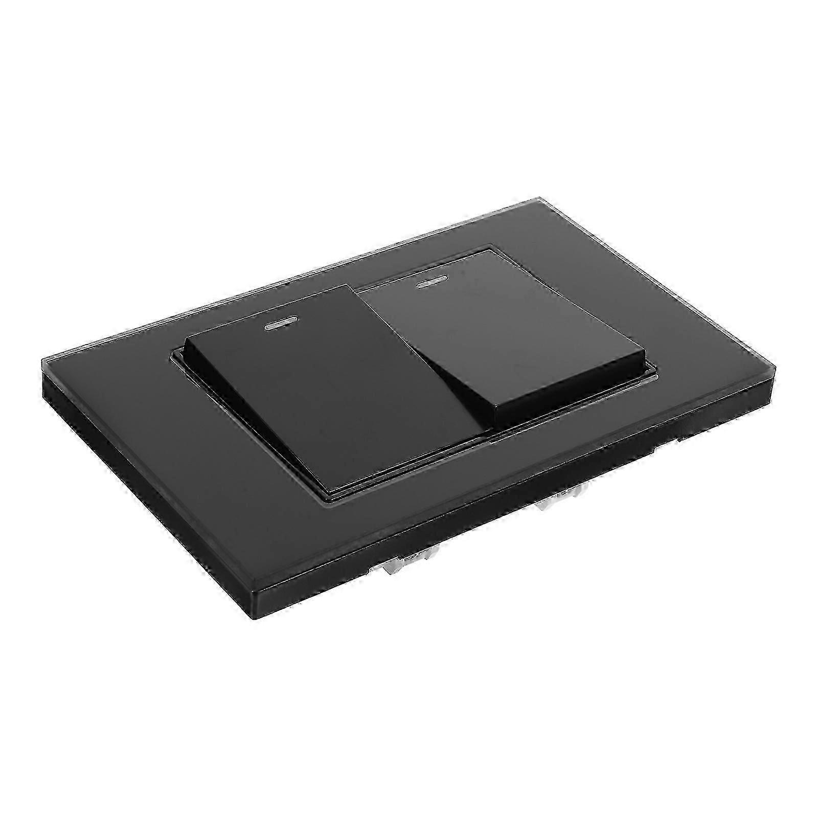 Black Glass Switch Panel Multifunctional Switch Panel compatible with Residential Use Lighting Control 1Pack