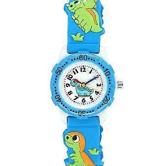 Waterproof Watch for Timekeeping Kids Cartoon Dinosaur Watch Blue Quartz 26-27