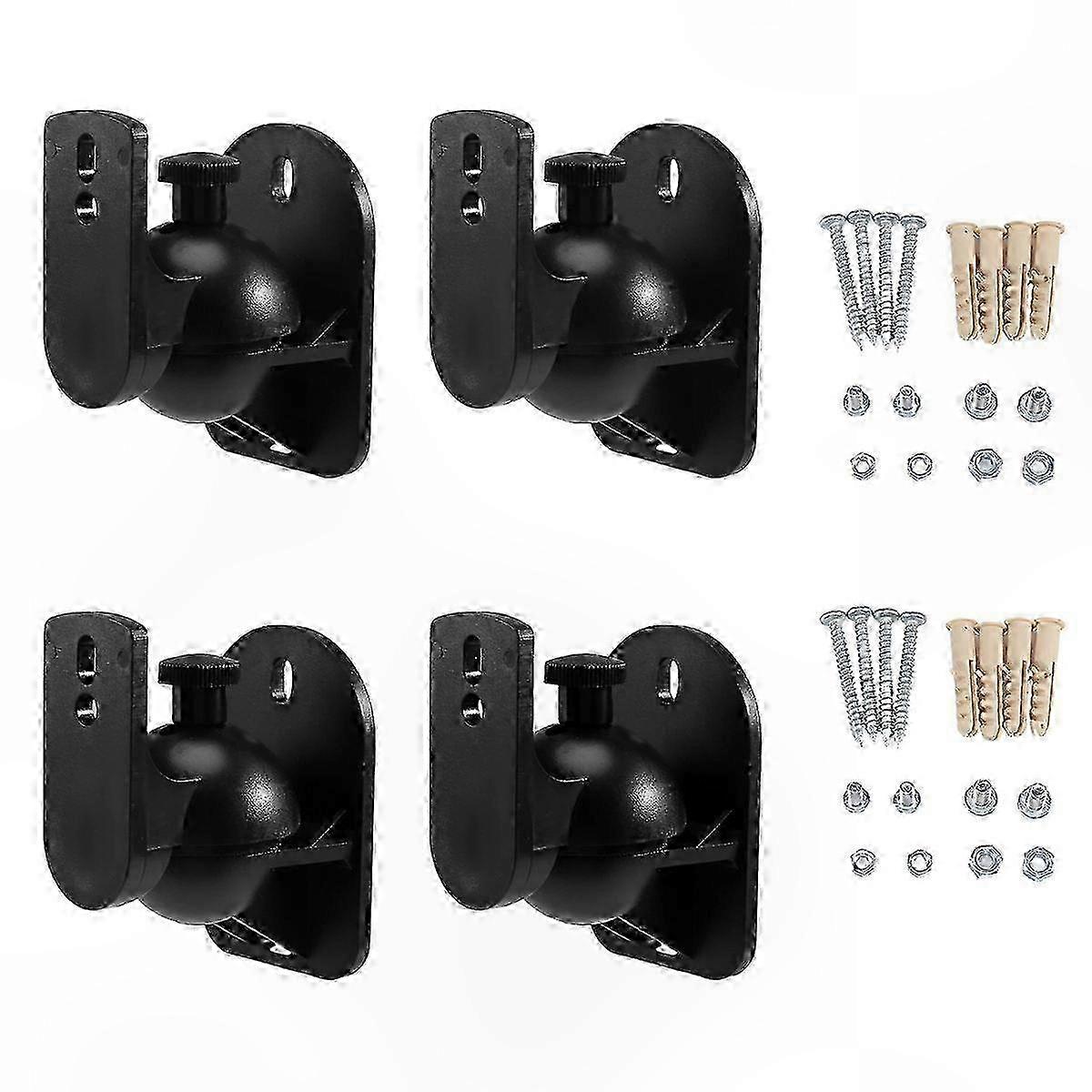 4-Pack Adjustable Speaker Mounting Bracket for Wall or Ceiling Installation