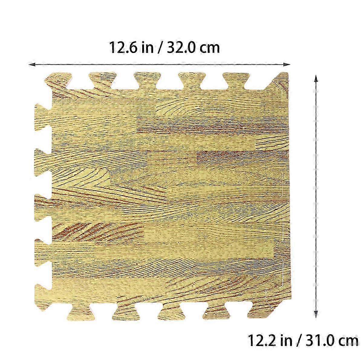Light Brown Exercise Mat for Yoga Use 2Pcs Eva Square Interlocking Mat