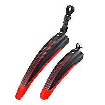 Bike Mudguard Set PP Universal Cycling Tire Front and Rear Mud Guards with Installation Tool for Mountain Road Kids Bike Red