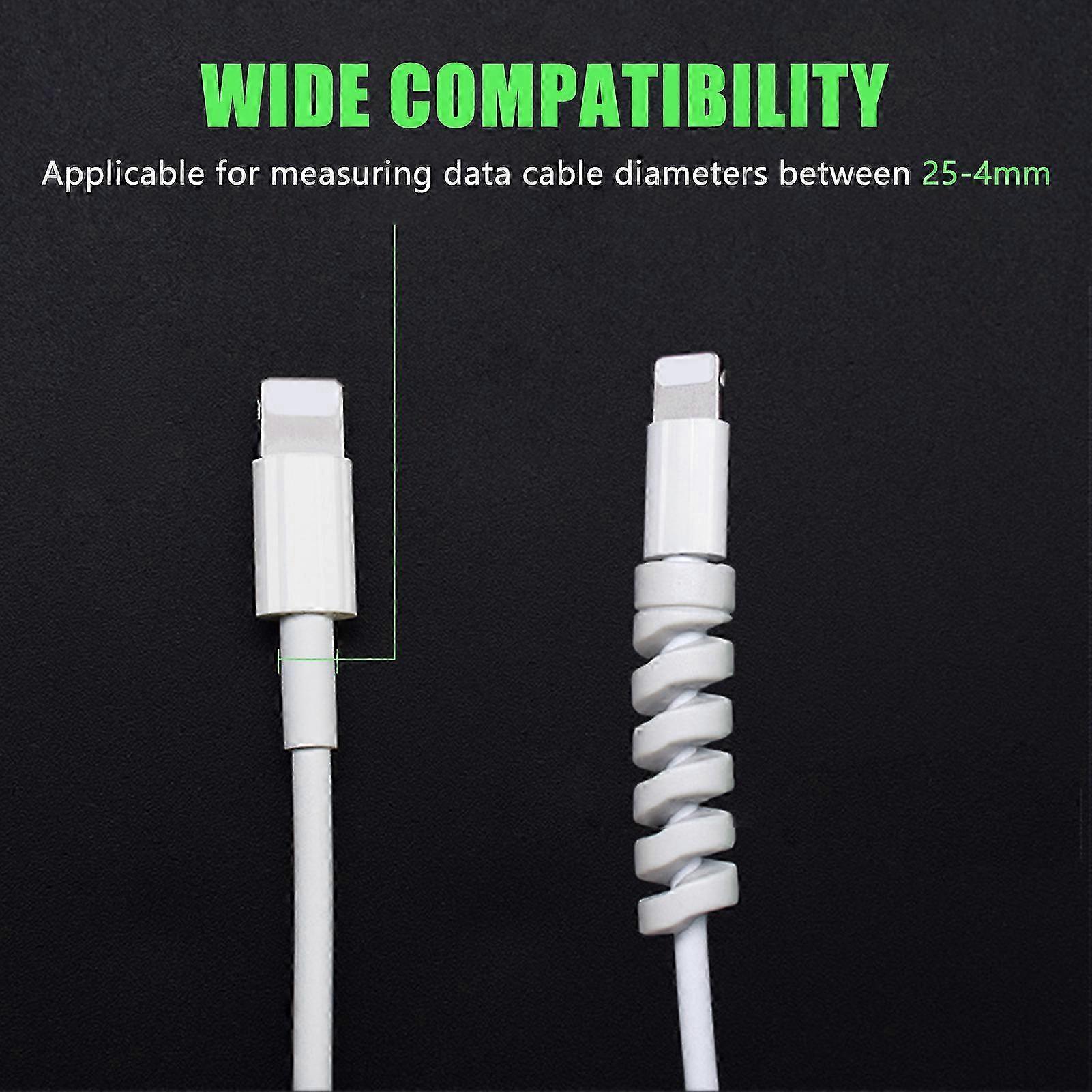 Spiral-shape Tube Wire Cable Protector Solid Color Simple Design Cable Protector for All Cell Phones Computers