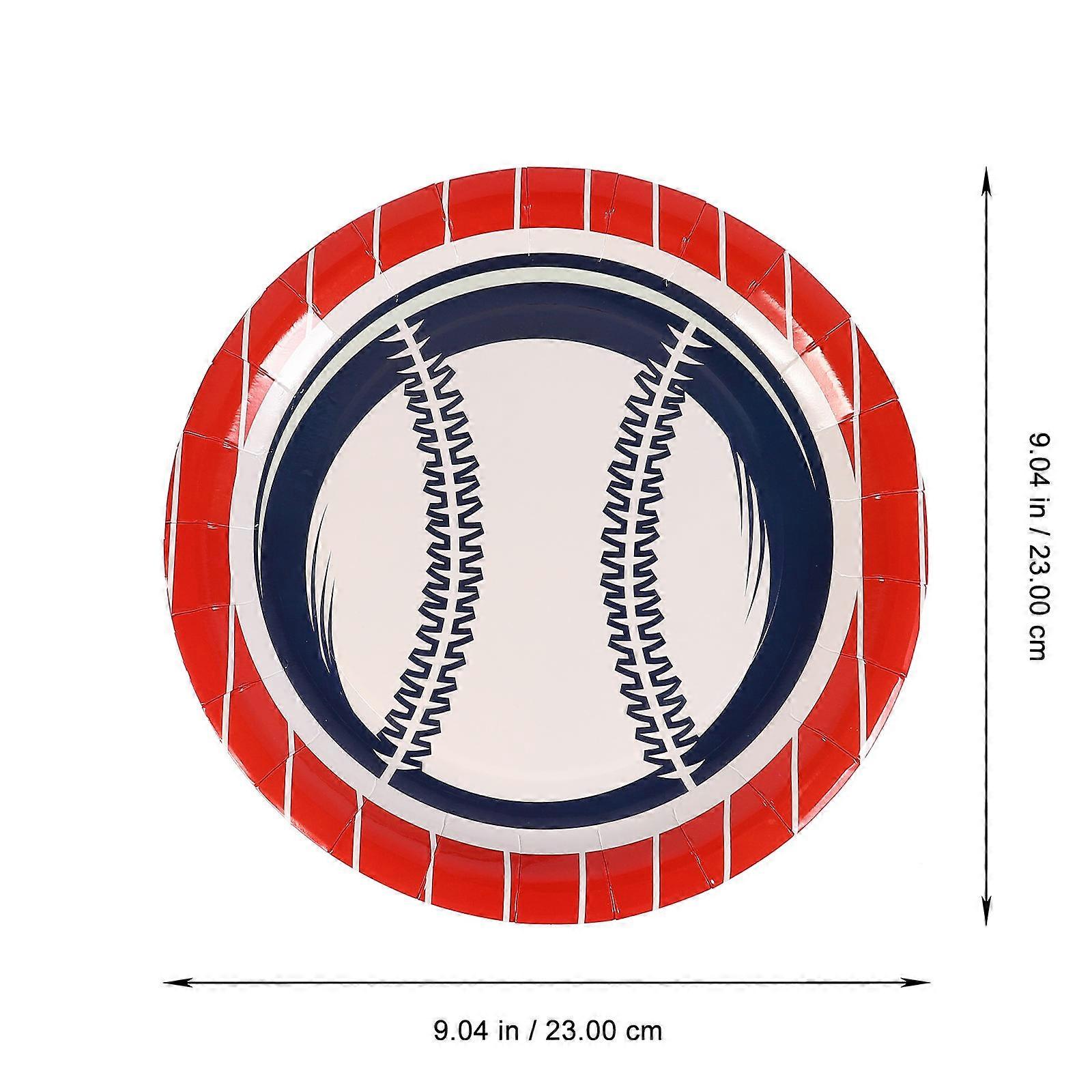 Paper Plates Baseball Theme for Party Use 24Pcs Set